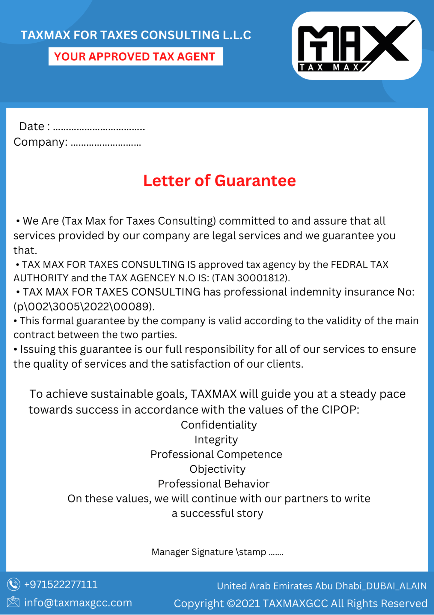Letter Of Guarantee